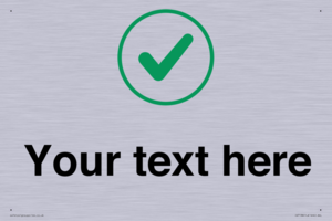 Custom plain background, green tick in circle sign